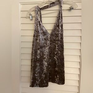 NWT Zara Crushed Velvet Knot Back Top